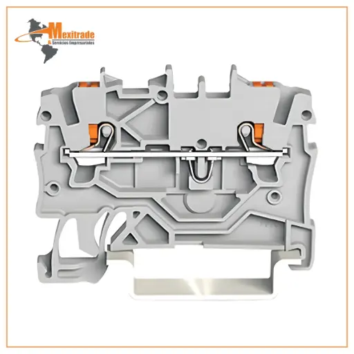 [2200-1201] Clema WAGO 2 Conductores Gris 24–16 AWG para Conexión Eléctrica