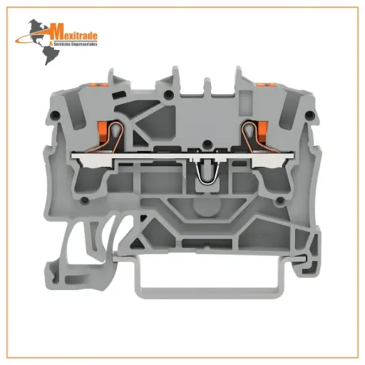 [2202-1201] Clema WAGO 2 Conductores Gris 22–14 AWG para Conexión Eléctrica