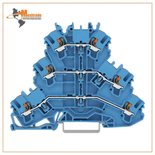 [2202-3204] Borna de tres pisos; con tecla; Borna de paso/paso/paso; N/N/N; sin porta-etiquetas