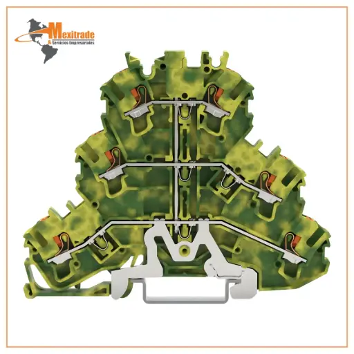 [2202-3207] Borna de tres pisos; Borna de tierra para 6 conductores; 2,5 mm²