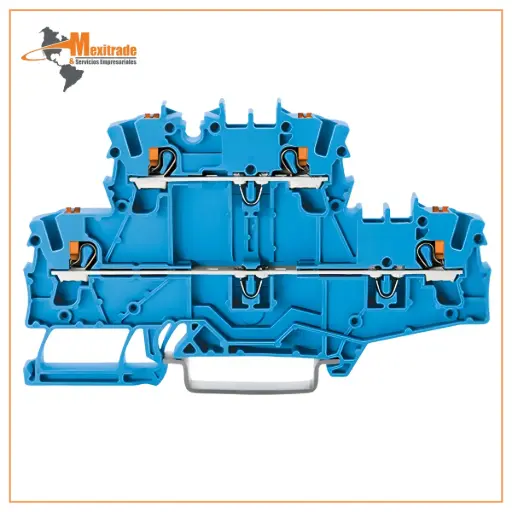 [2202-2704] Borna de doble piso, con tecla; Borna de tierra/de paso; N/N; sin porta-etiquetas