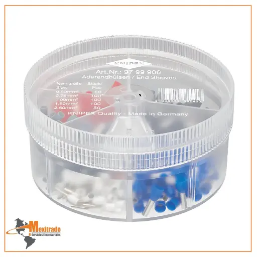 [97 99 906] Knipex 97 99 906 – Caja de conectores de cable para crimpado, ideal para electricistas y técnicos