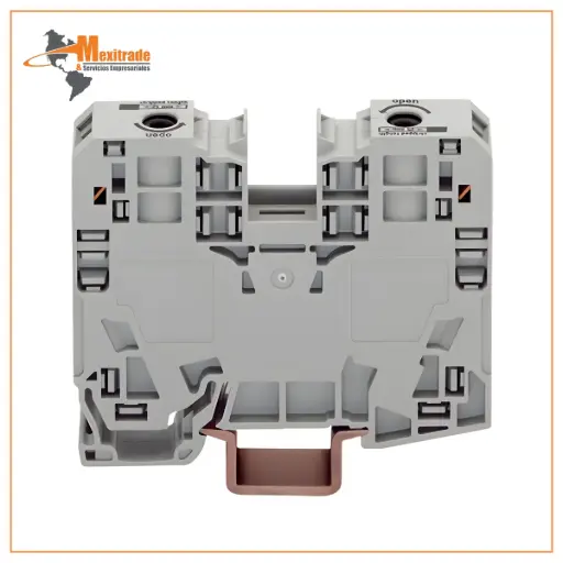[285-135] Borna de paso para 2 conductores; 35 mm²; Soportes de marcaje laterales; solo sobre carril DIN 35 x 15