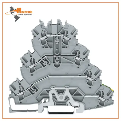 [2002-4157] Borna de carril de cuatro pisos, para conexión del motor 2,5 mm² WAGO